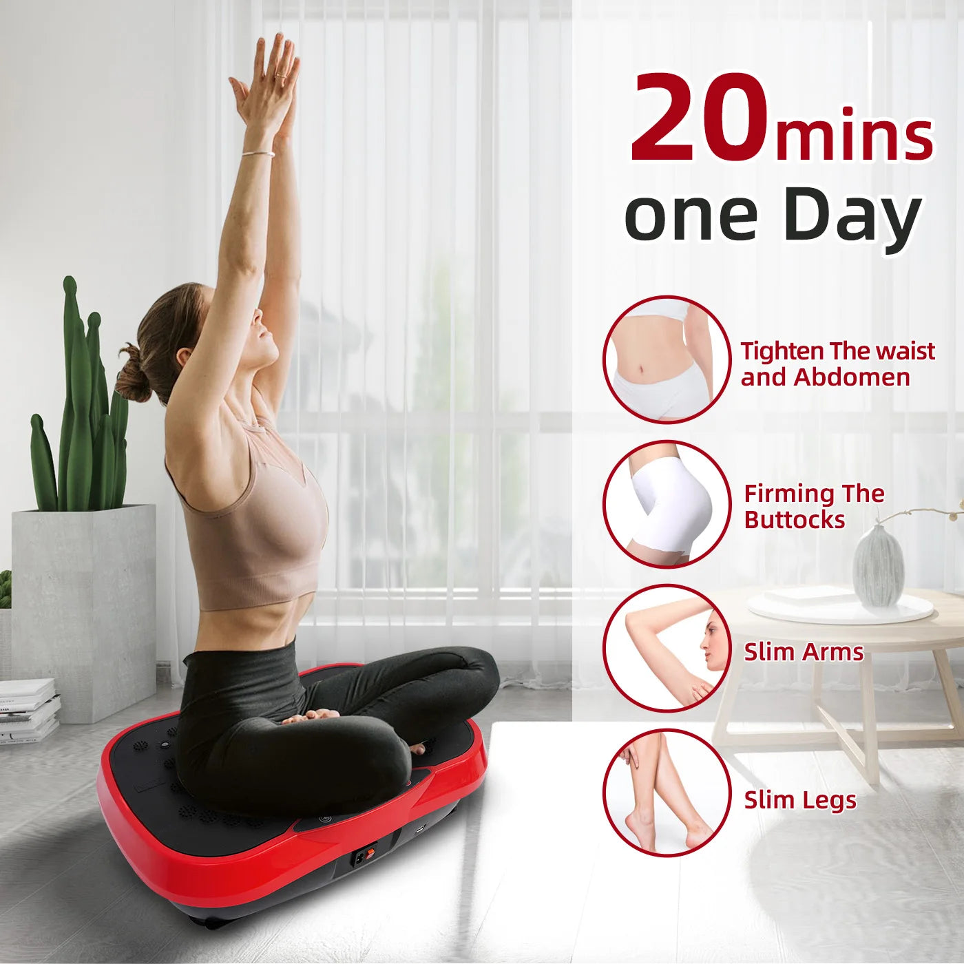 Vibration Plate Exercise Machine Full Body Fat Burning Home Fitness Equipment With 200W Motor 120 Speeds 3 Programs