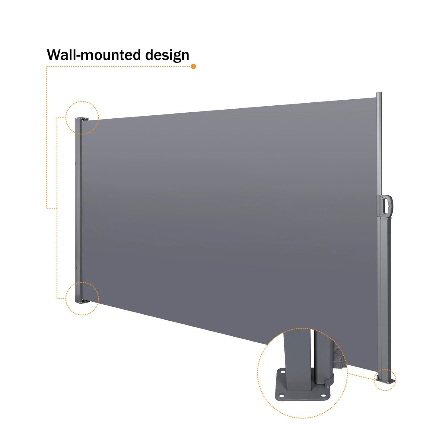 Retractable Side Screen Awning For Patio Privacy Garden Balcony