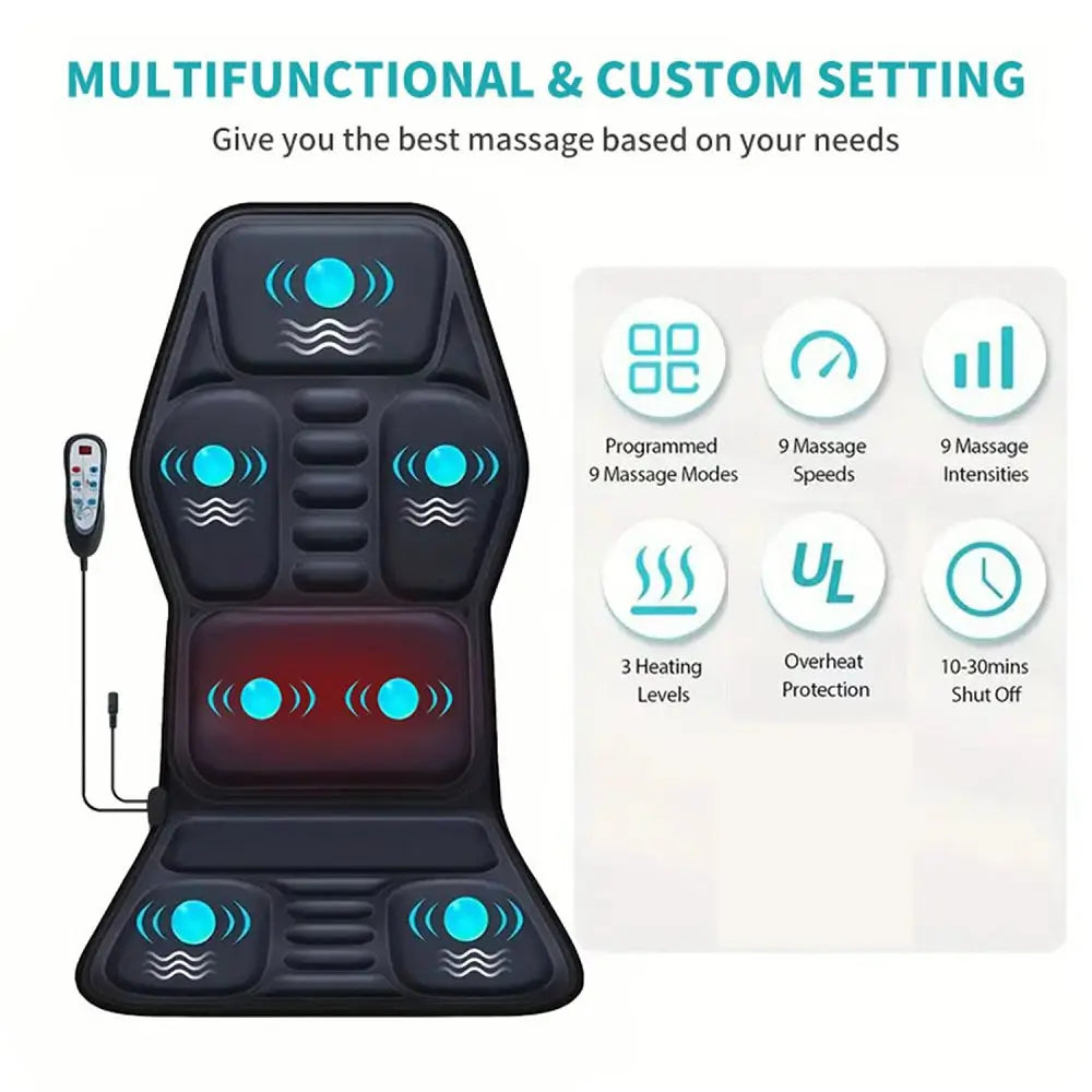 HIMOUTA Electric Back Massager Full Body Chair Cushion