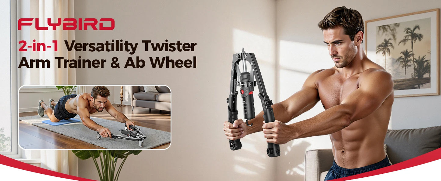 FED Fitness Arm Exerciser With Ab Roller And Hydraulic Power