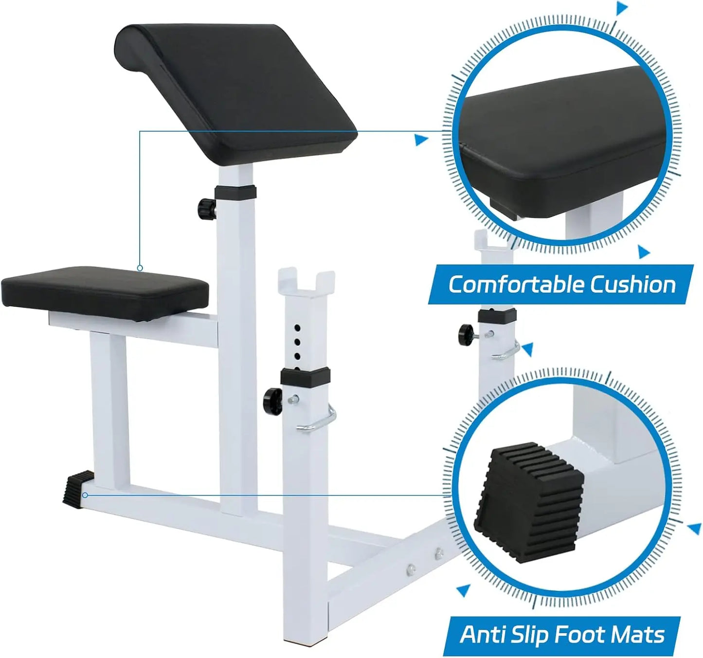 Adjustable Preacher Curl Weight Bench For Arm Curl And Tricep Training