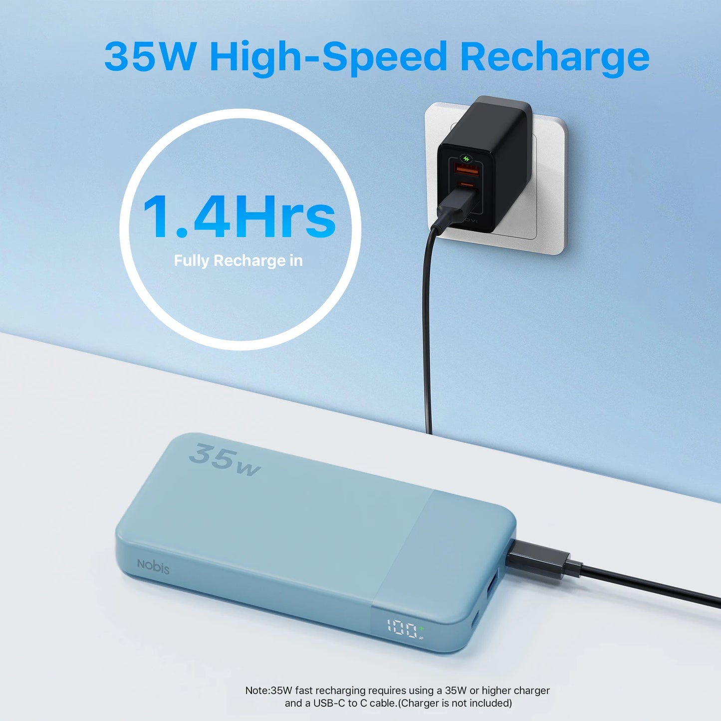 N3510 Slim Power Bank 10000mAh 35W Fast Charge Portable Charger