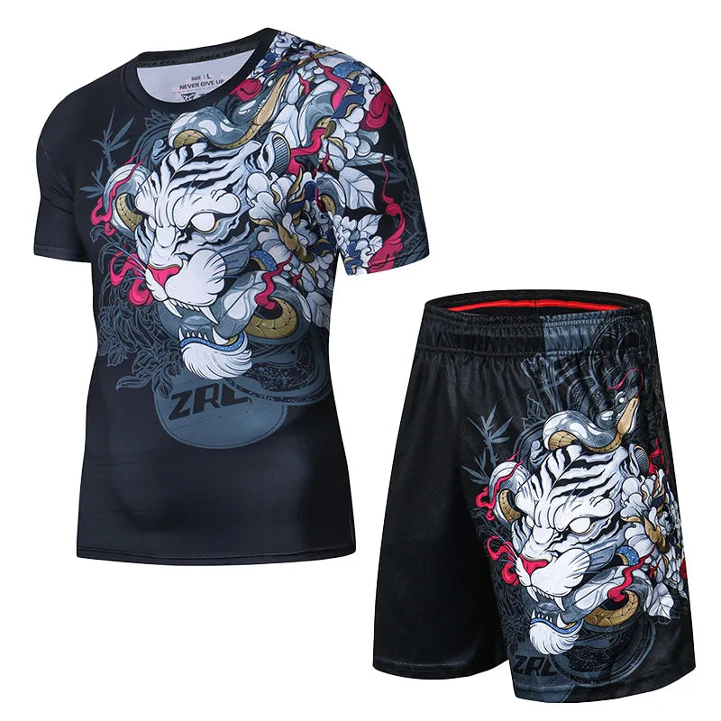 GANYANR Men Running Sets Sports Tracksuit For Fitness And Training