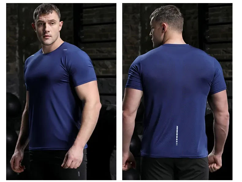 Shedao Men's Summer Breathable Quick Dry Cycling Top Outdoor Running T Shirt