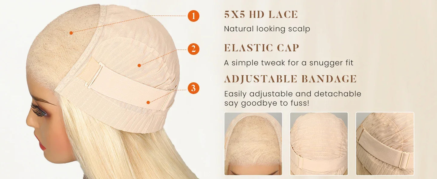 Lalabobo HD Lace Front Wig Glueless Pre Plucked Brazilian Straight