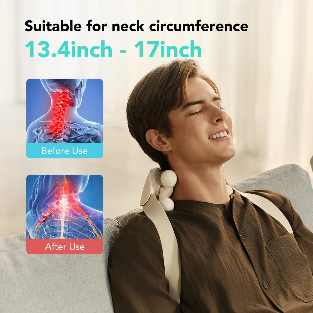 SKG Neck Massager With Heat 6D Portable Cordless Cervical Massager