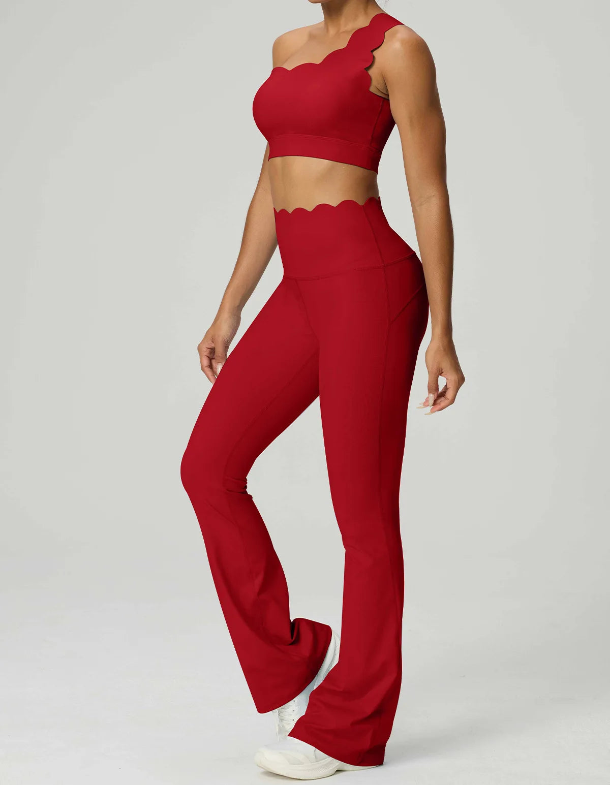 GFFUD Women Yoga Set 2 Piece High Waist Leggings Gym Tops Tummy Control