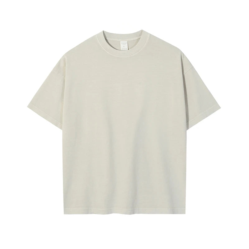 ZODF Basic Solid Washed Cotton Tee For Men Unisex Streetwear