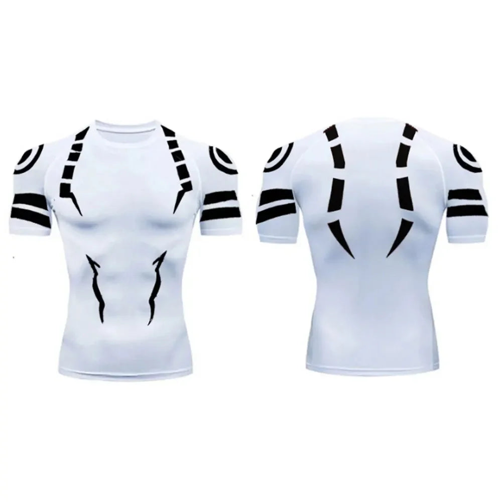 Anime Jujutsu Kaisen Compression T Shirt 3D Sukuna Print Sportswear