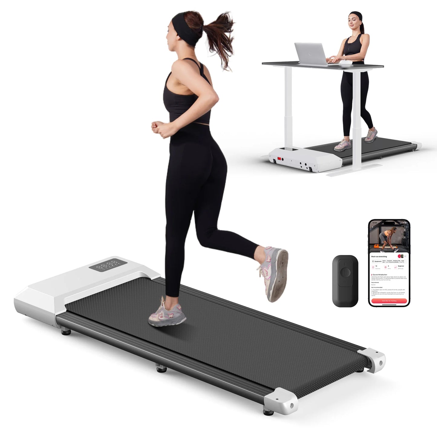 Superun 2In1 2.5HP Home Treadmill With LCD Display 300lbs