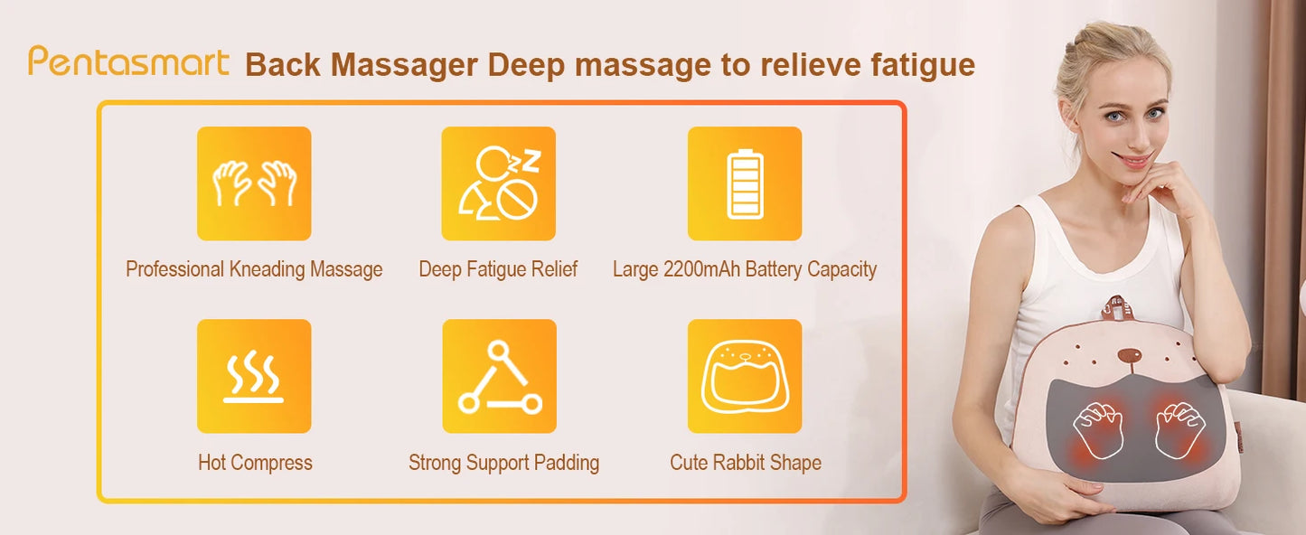Pentasmart Back And Waist Massager With Heated Vibration
