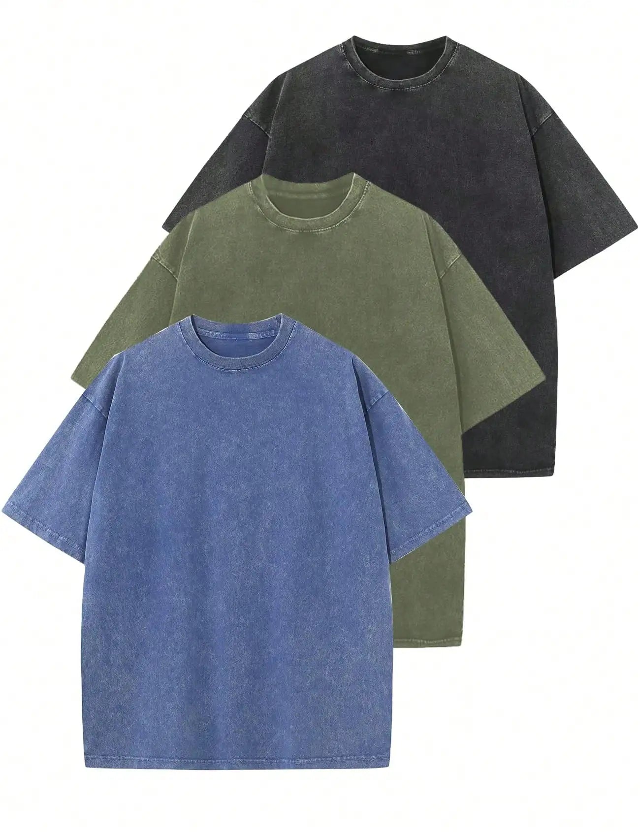 3 Pack Unisex Short Sleeve Cotton T Shirts Casual Streetwear