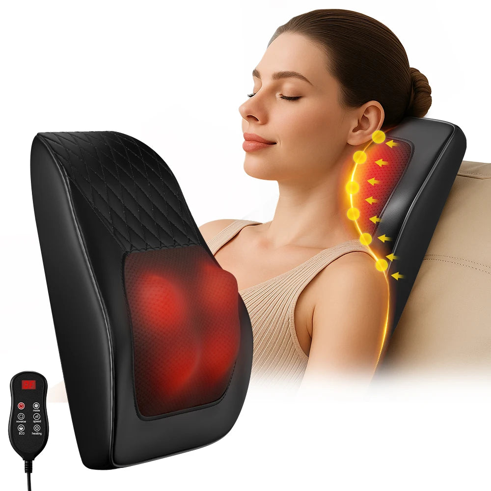 HIMOUTA Back Massager With Heat 3D Kneading Pillow