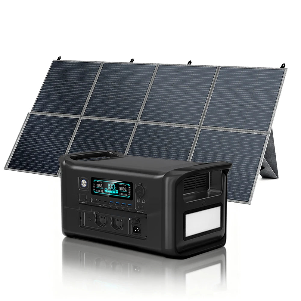 CTOLITY AP2000 Portable Solar Generator LiFePO4 2400W Foldable
