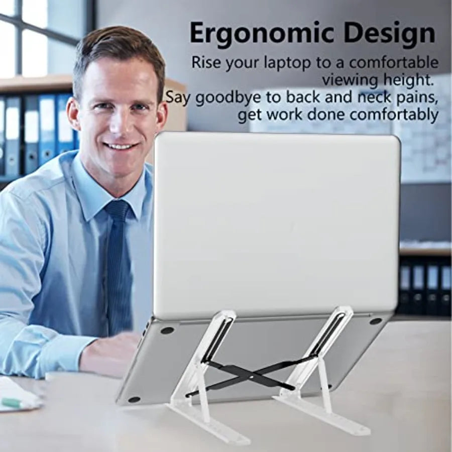 Adjustable Laptop Stand For Desk Ventilated Foldable Notebook Riser