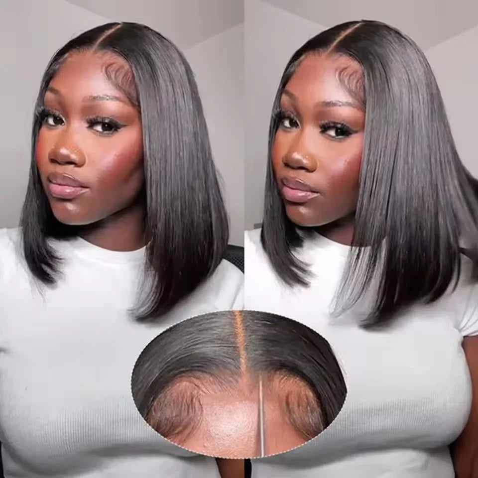 PICKU Glueless Bob Wig Remy Human Hair Ready To Wear