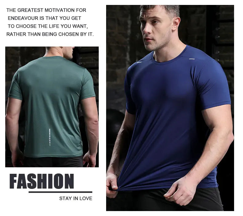 Shedao Men's Summer Breathable Quick Dry Cycling Top Outdoor Running T Shirt