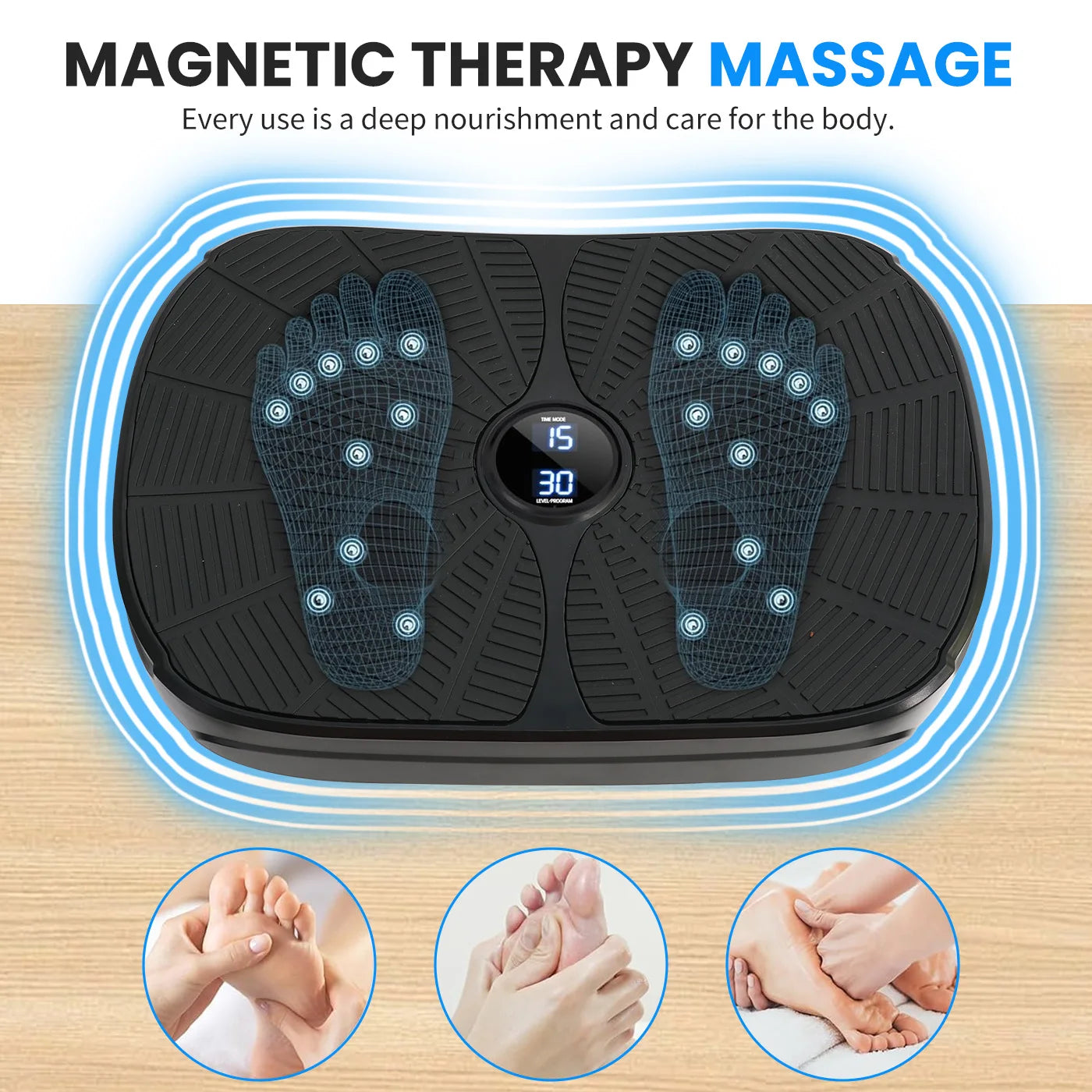 Vibration Plate Exercise Machine Portable Full Body Workout With Bands