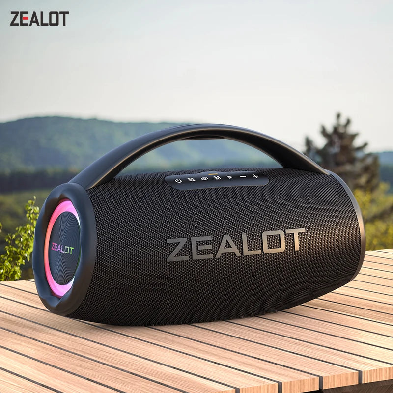 Zealot S97 80W Bluetooth Speaker Waterproof RGB Lights 360 Degree Stereo Immersive Bass 12 Hours Playback