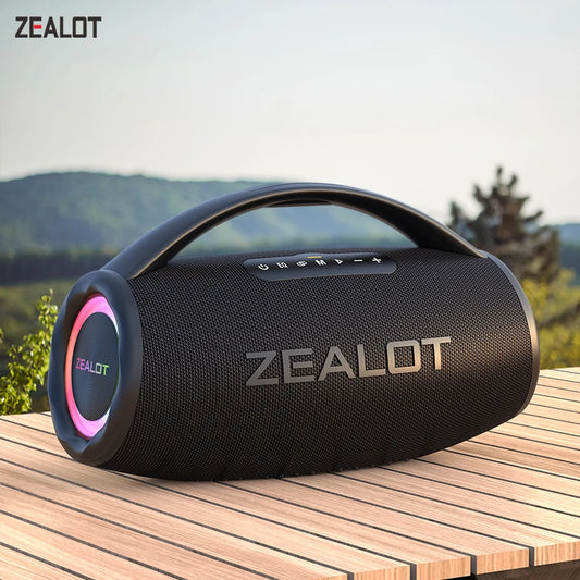 Zealot S97 80W Bluetooth Speaker Waterproof RGB Lights 360 Degree Stereo Immersive Bass 12 Hours Playback