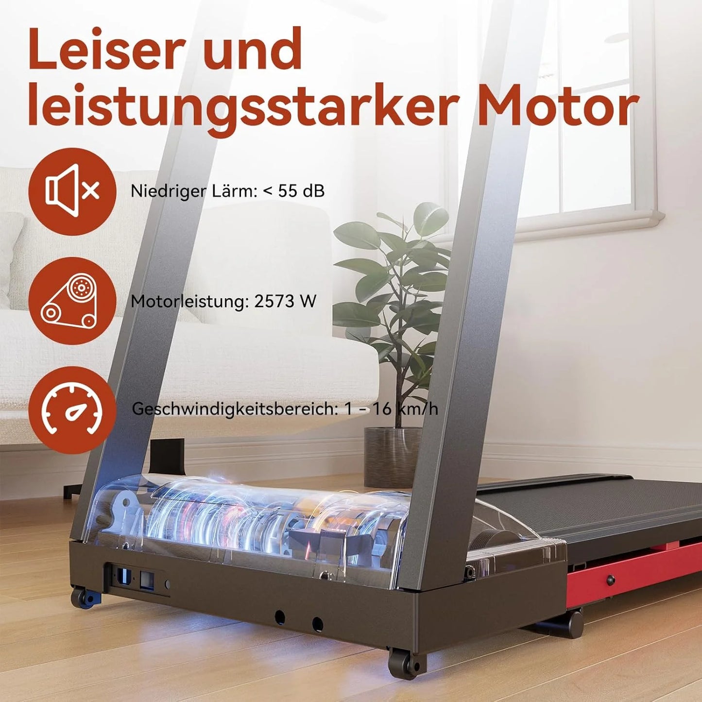 Superun Three Point Five HP Foldable Treadmill 6 Percent Incline