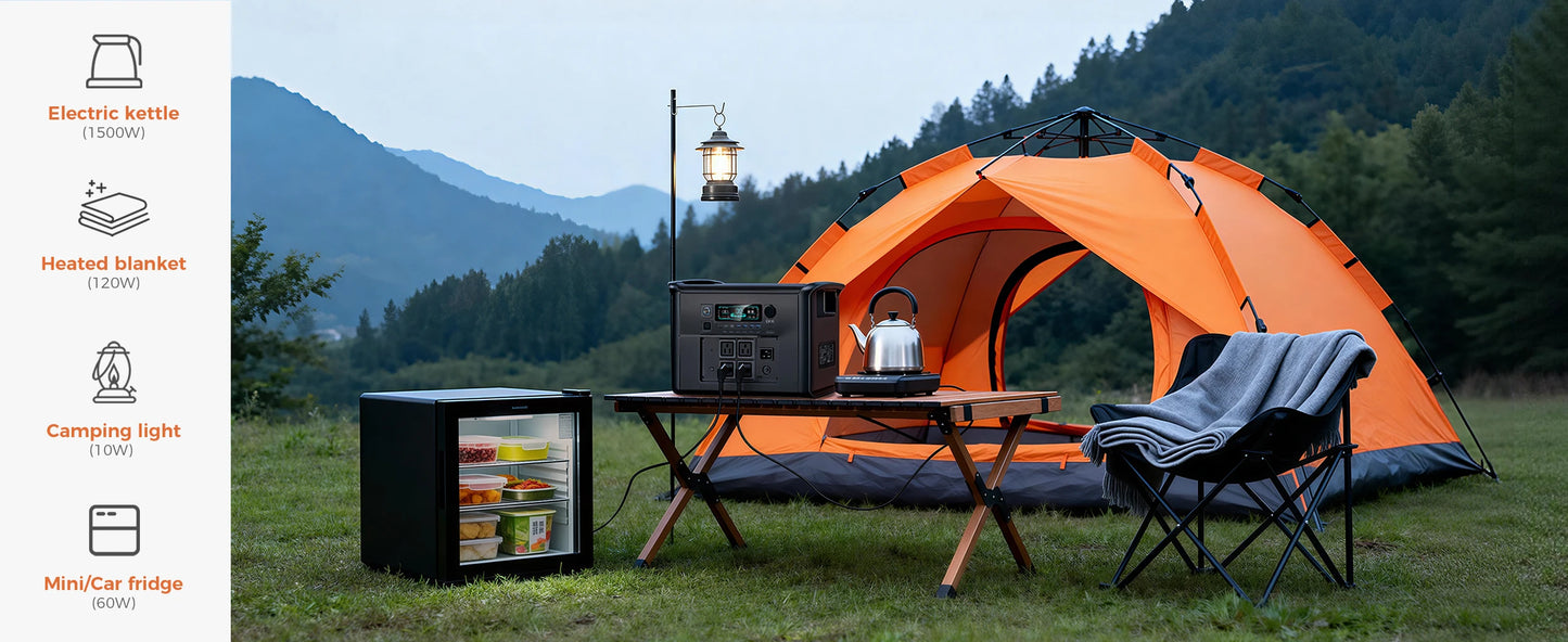 CTOLITY AP2000 Portable Solar Generator LiFePO4 2400W Foldable