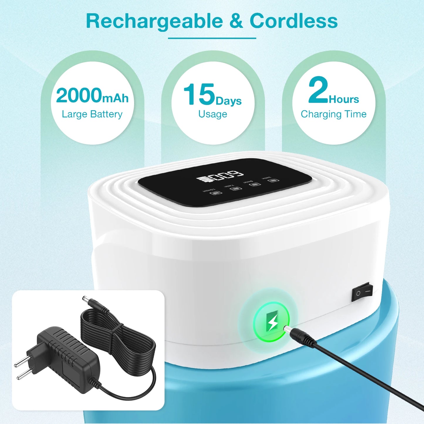KTS Nail Fungus Photonic Therapy Device for Fingertips and Toes with 36 LED Array 12 Blue 470nm and 24 Red 650nm