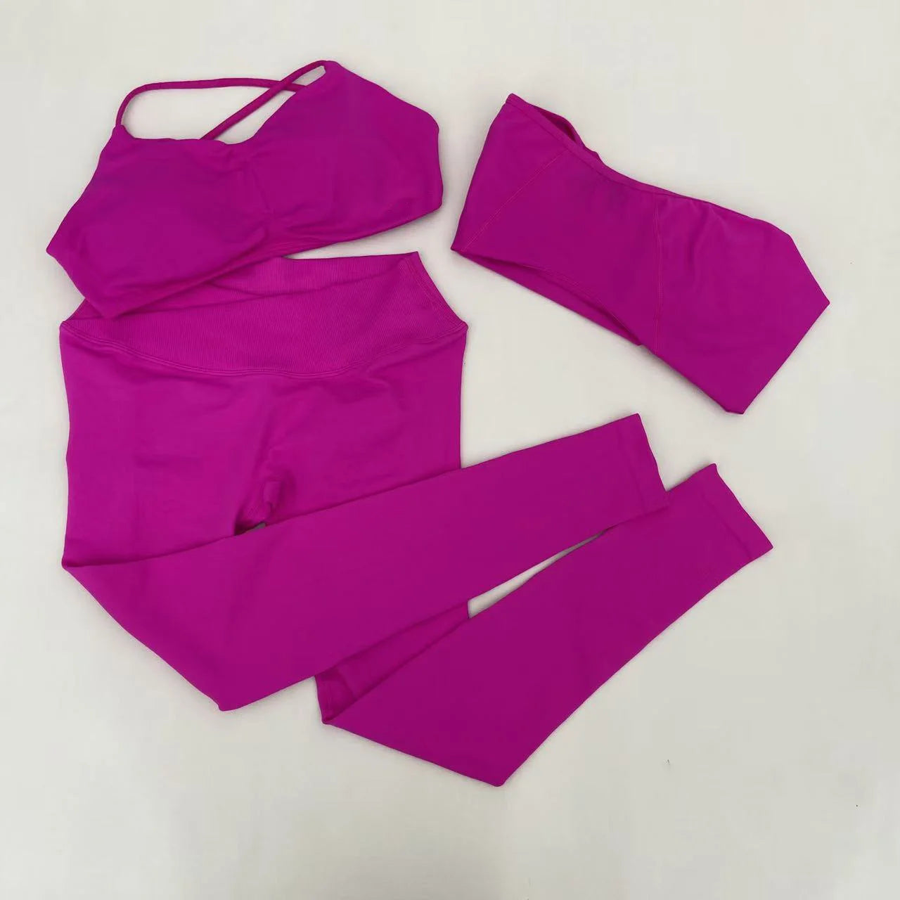 OPKVEDO Yoga Vision 3 Piece Set Seamless Gym Wear