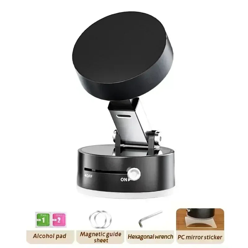 Vacuum Magnetic Phone Mount With Foldable Selfie Stick For Travel IPhone Pro Holder