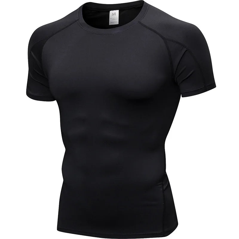 Yuerlian Elastic Men Running Quick Dry Fitness Shirt
