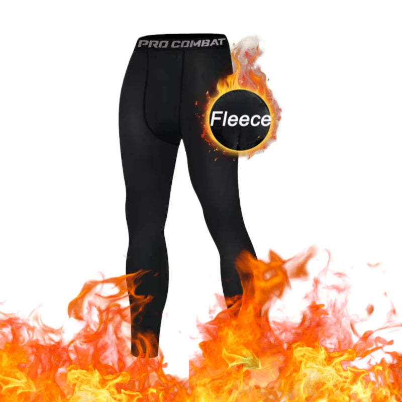 Men's Warm Compression Leggings For Running And Training