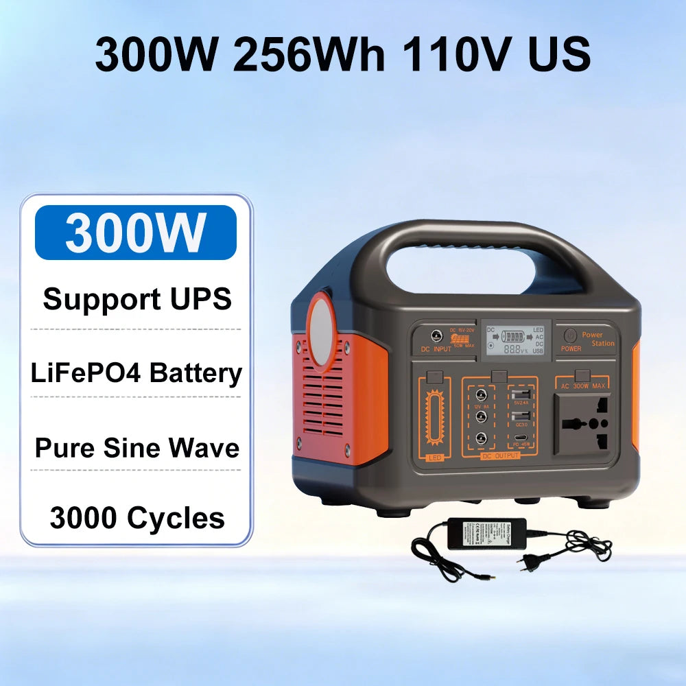 GaiaRay Portable Solar Generator 460.8Wh LiFePO4 Battery 110V