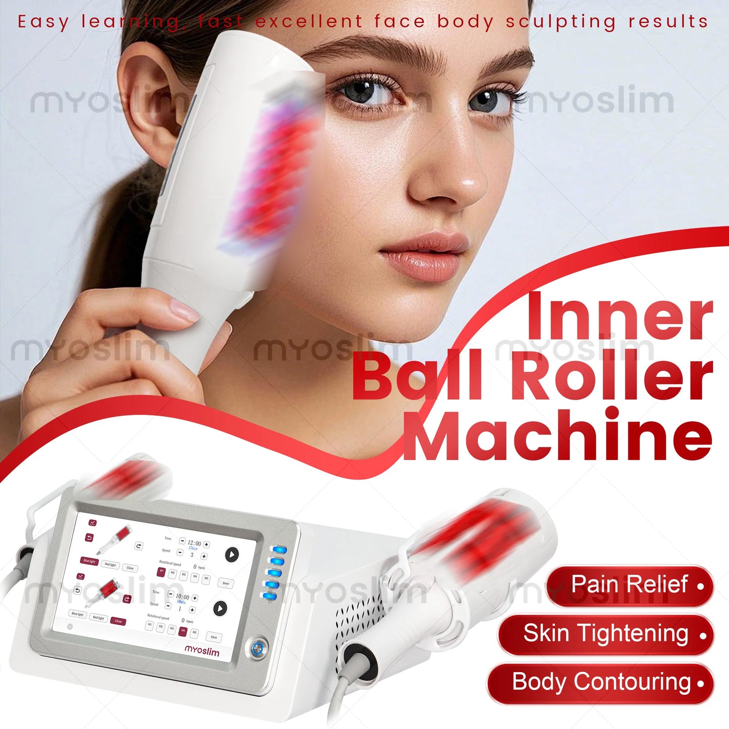 Myoslim EMS Body Sculpt Roller For Slimming And Skin Tightening With 360 Inner Ball Pulsation Massage