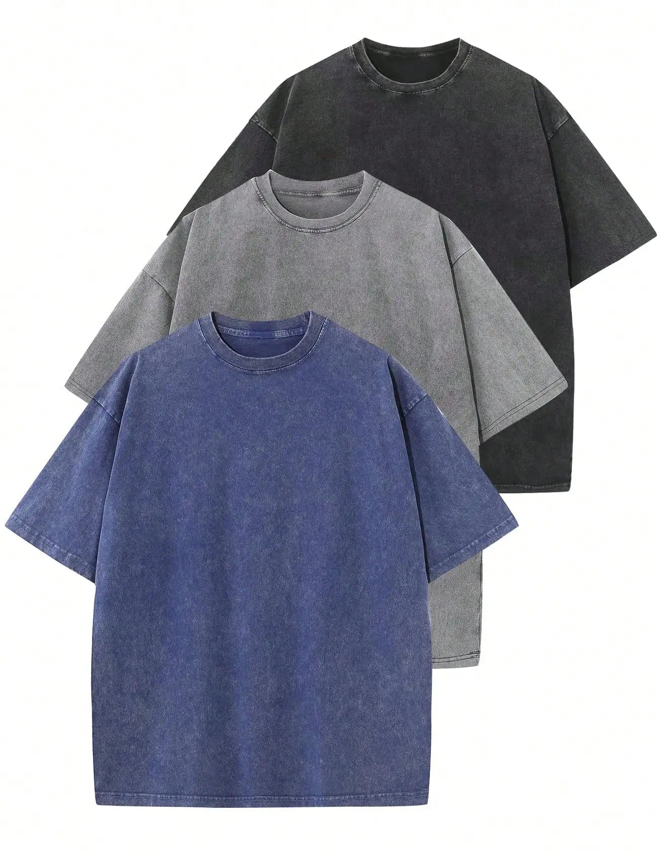 3 Pack Unisex Short Sleeve Cotton T Shirts Casual Streetwear