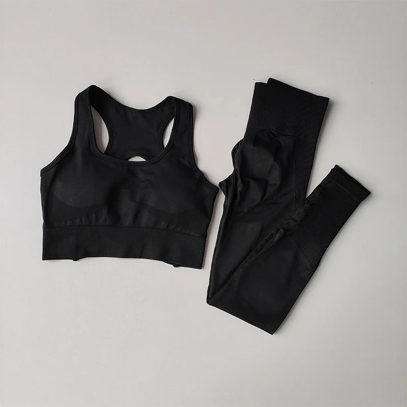 Women Sports Bra Set Yoga Leggings Tank Top 2 Piece