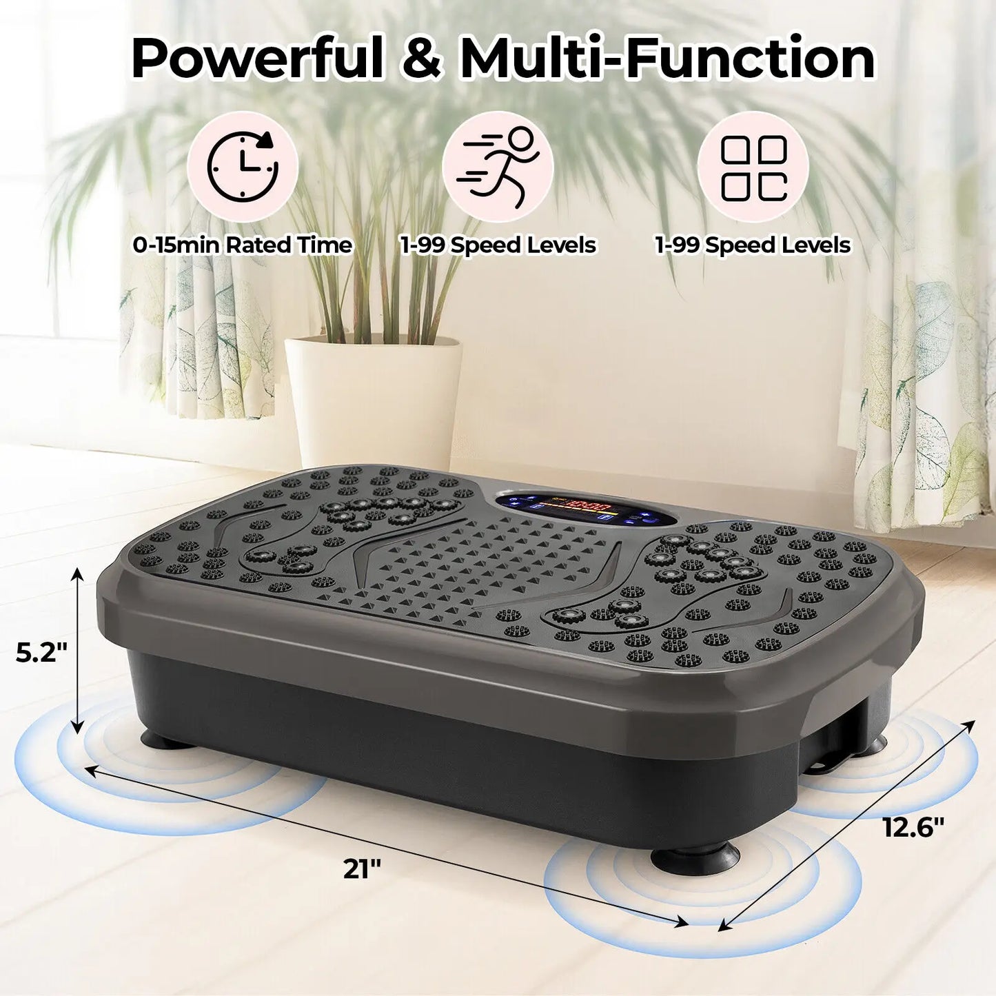 Homfa Vibration Plate Exercise Machine For Full Body Workout Bands