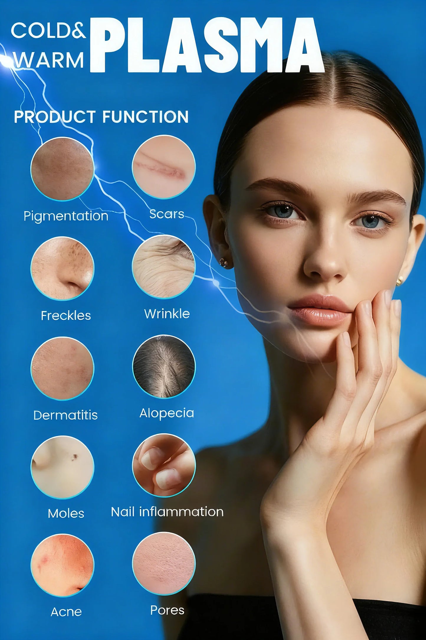 MYOSLIM 8 In 1 Plasma Beauty Machine With Cold Warm Ozone Microdermabrasion
