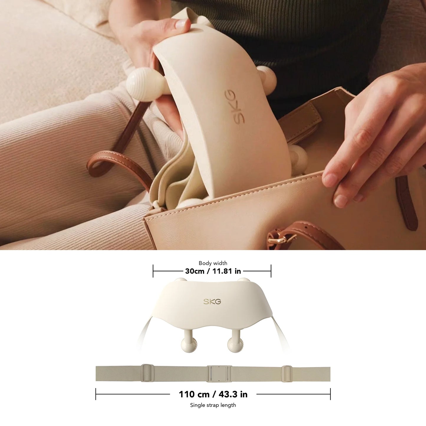 SKG Neck Massager With Heat 6D Portable Cordless Cervical Massager