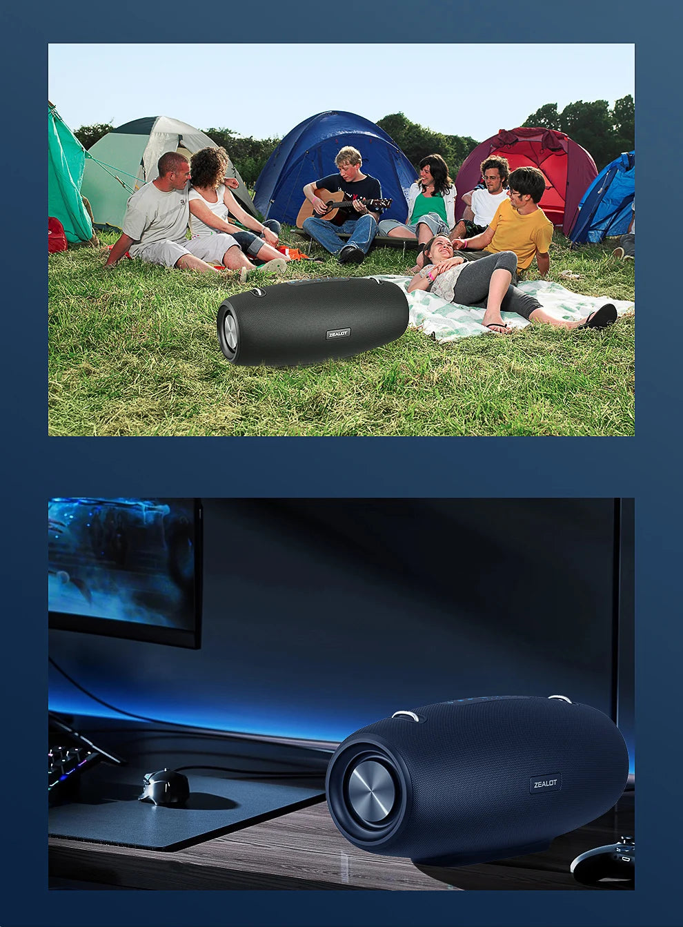 Zealot S67 Wireless Speaker Outdoor Waterproof Portable With Shoulder Strap