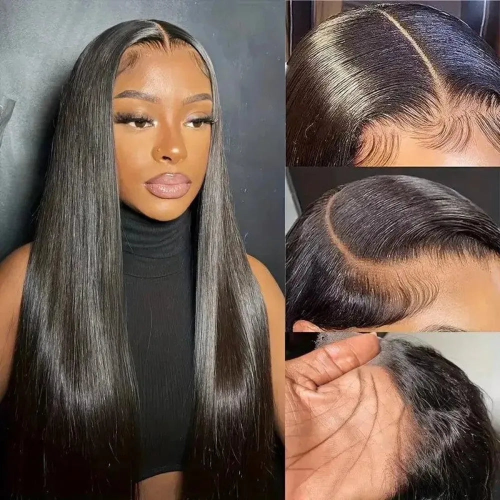 Baluiki HD Transparent Lace Frontal Wig 200 Density Remy Brazilian Hair 360 Lace 13x6 Panel
