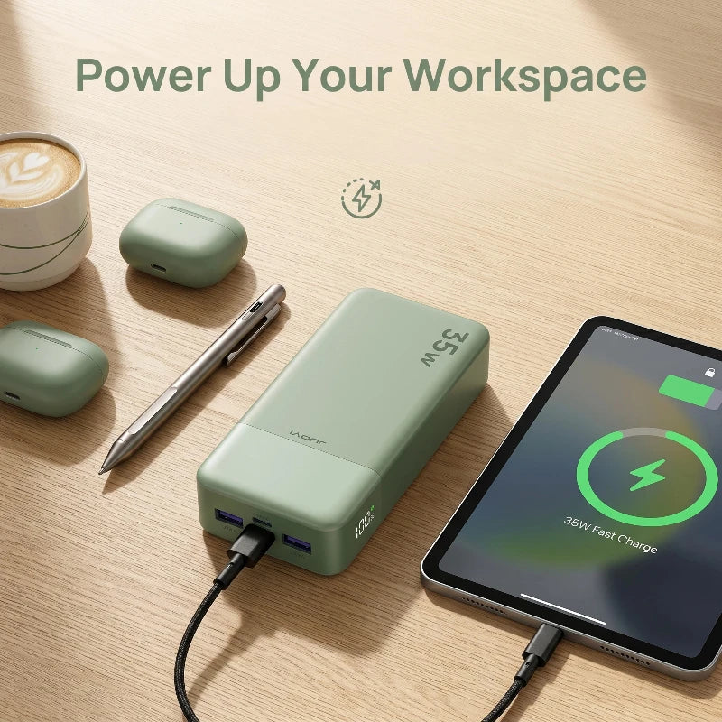 JUOVI 20000mAh PD 35W Power Bank With 4 USB Ports USB C USB A