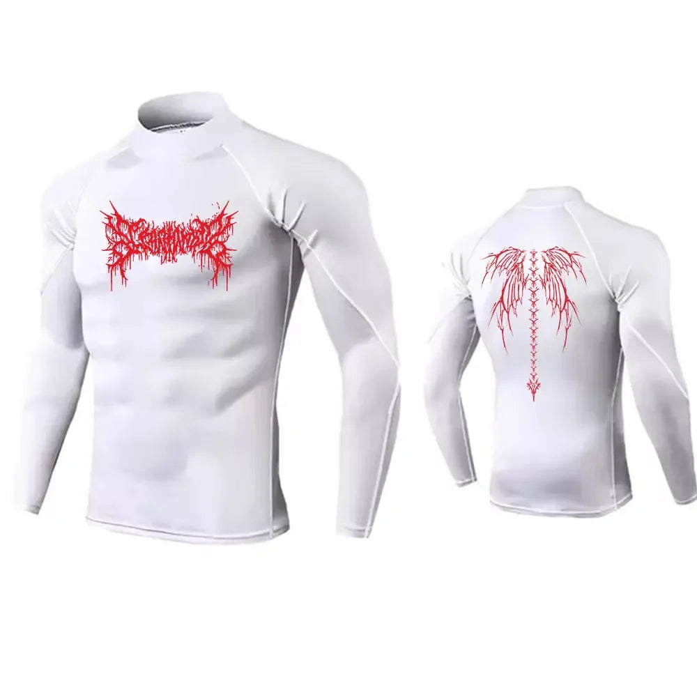 Mens Turtleneck Compression Shirt For Gym Performance Dry Rash Guard