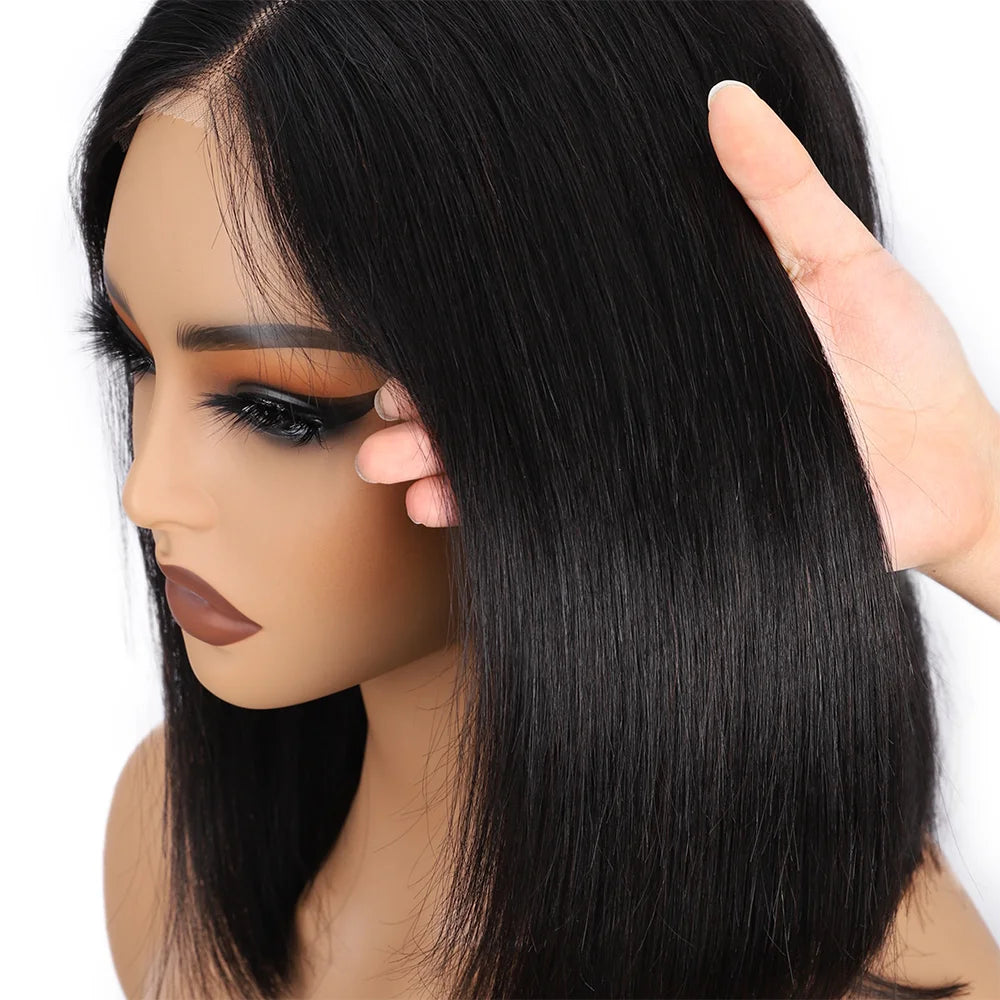 QThair Glueless Lace Front Brazilian Human Hair Straight Wig