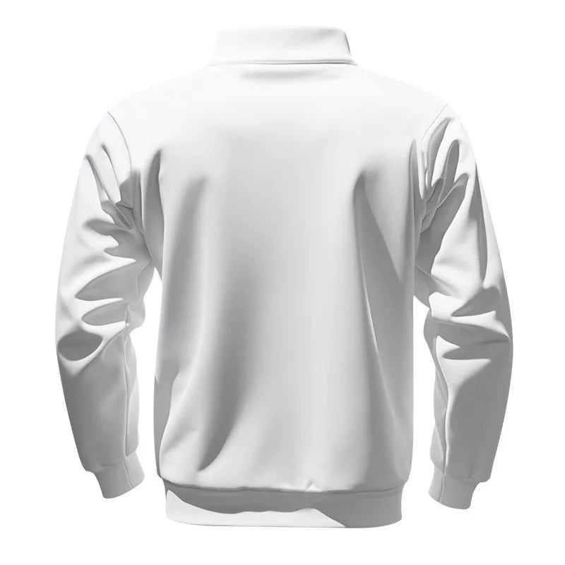 Men's Autumn Winter Heavy Fleece Hoodie Half Zip Stand Collar