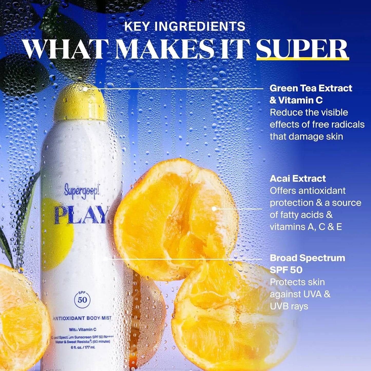 SPF 50 Vitamin C Body Mist Sunscreen Spray Sensitive Skin