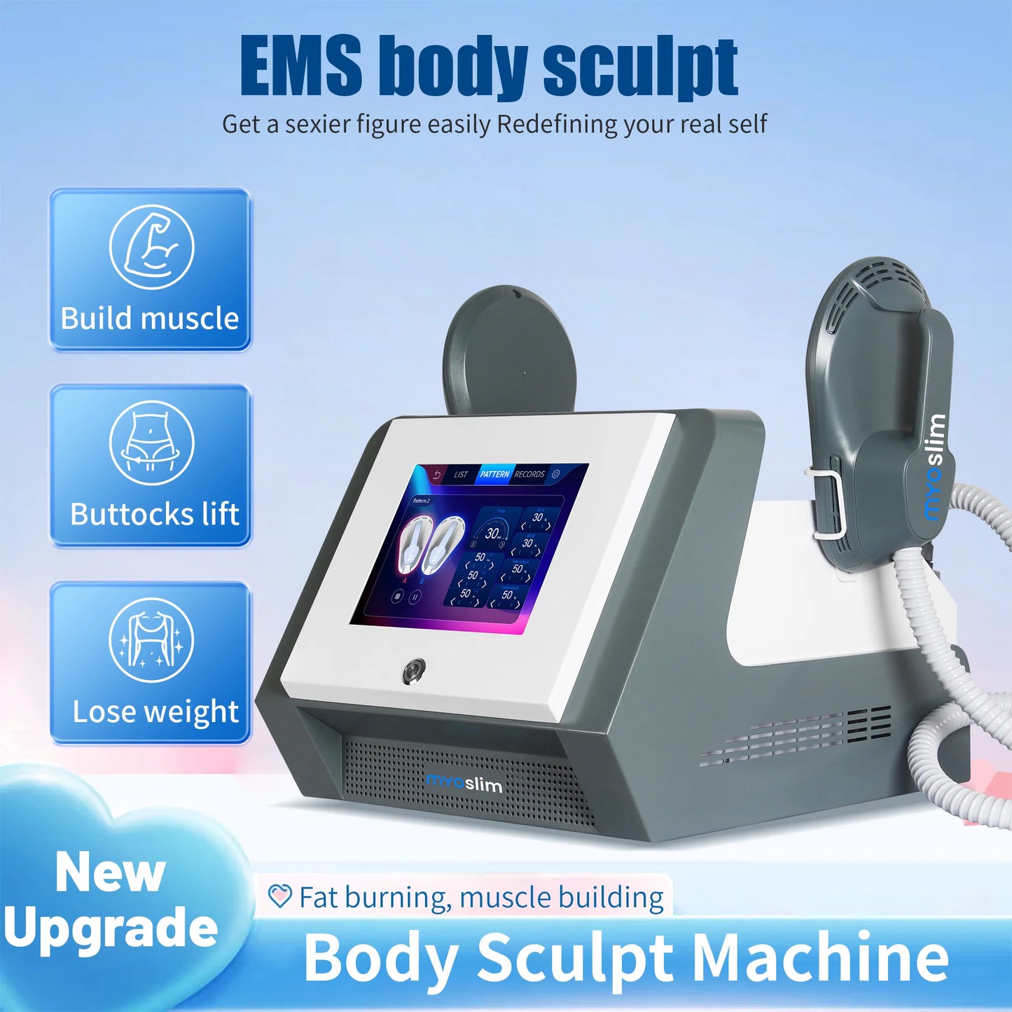 6500W High Power RF EMS Body Sculpting Machine For Muscle Toning Fat Burning And Skin Tightening With Four Handles