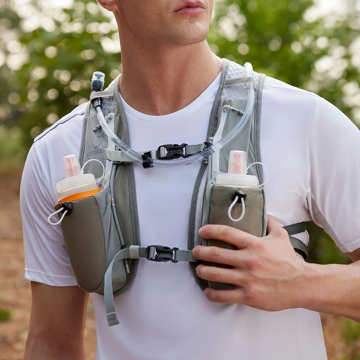 UTOBEST 2 Pack 5L Running Vest With 1.5L Hydration Reservoir Ultralight Multi Pocket For Camping And Fishing