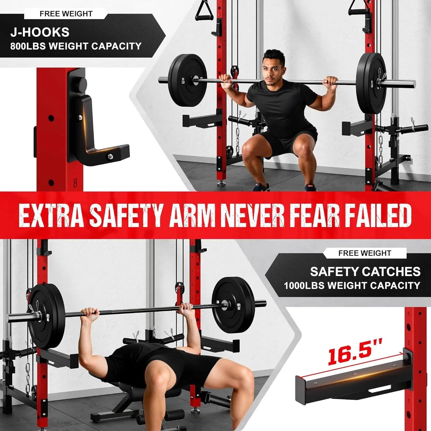 WM3 V4 Folding Squat Rack Wall Mounted Power Rack With Dual Independent Pulleys