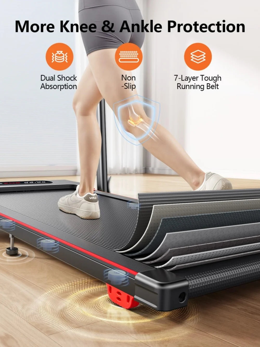 Driving Power Walking Pad With Bracket Silent Treadmill For Home