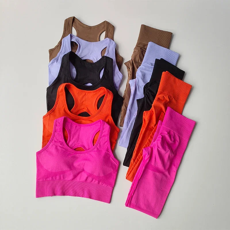 Women Sports Bra Set Yoga Leggings Tank Top 2 Piece